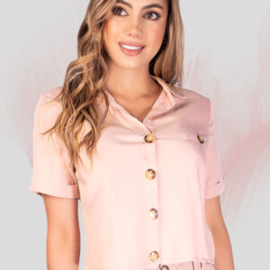 BLUSA CON BOTONES MANGA CORTA