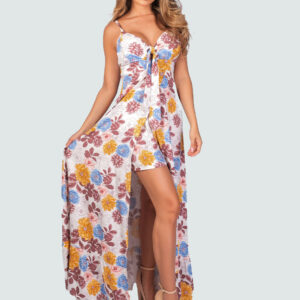 VESTIDO COPAS CON ABERTURA